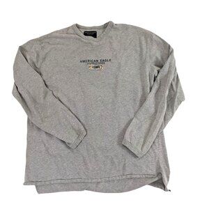 American Eagle Small  Grey 100% Cotton Long Sleeve T-Shirt 35b